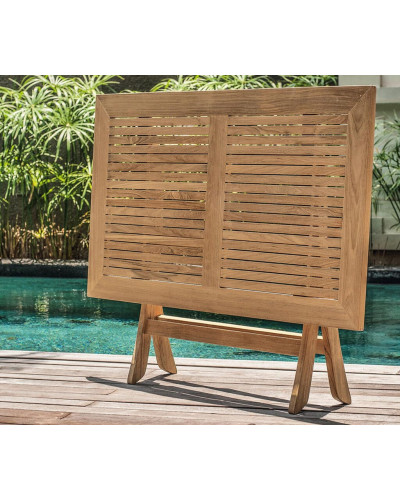 Massivholz Teak Gartentisch 120 mal 70 Zentimeter
